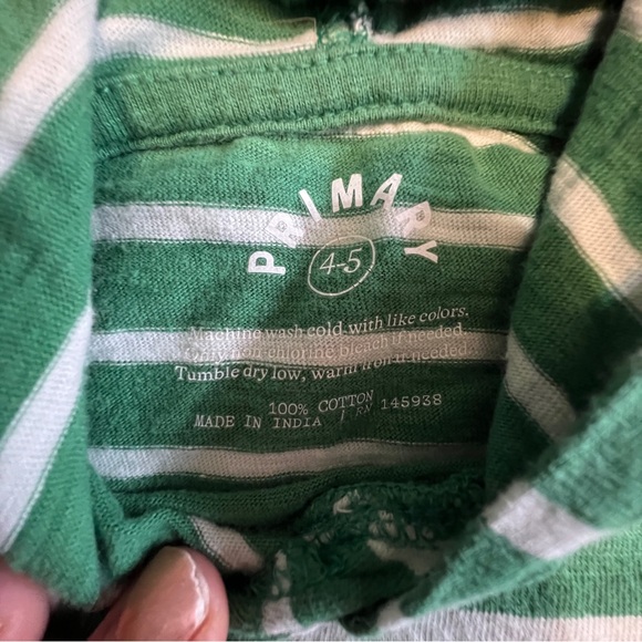 Primary Green and Navy Striped Kids Hoodie and Sweater - Picture 4 of 4